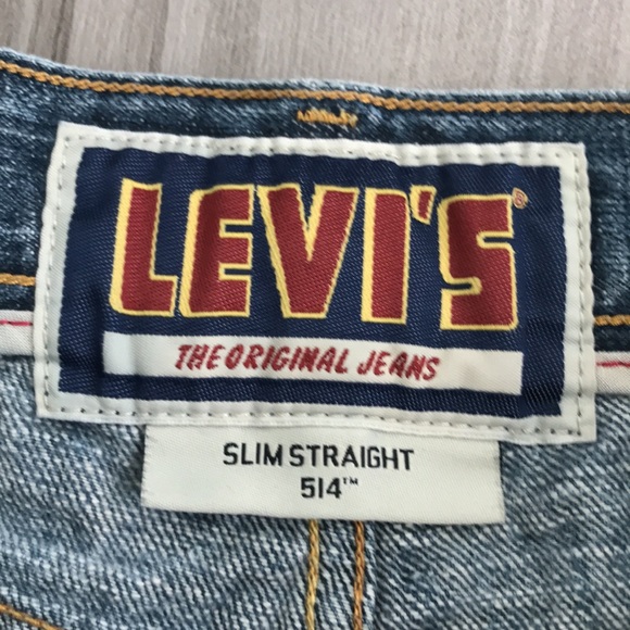 Vintage | Levi’s 514 Studded Slim Straight Jeans Short Blue Size W30 L30 - Picture 6 of 16